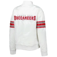 Women's Starter White Tampa Bay Buccaneers Line Up Satin Full-Snap Varsity Jacket