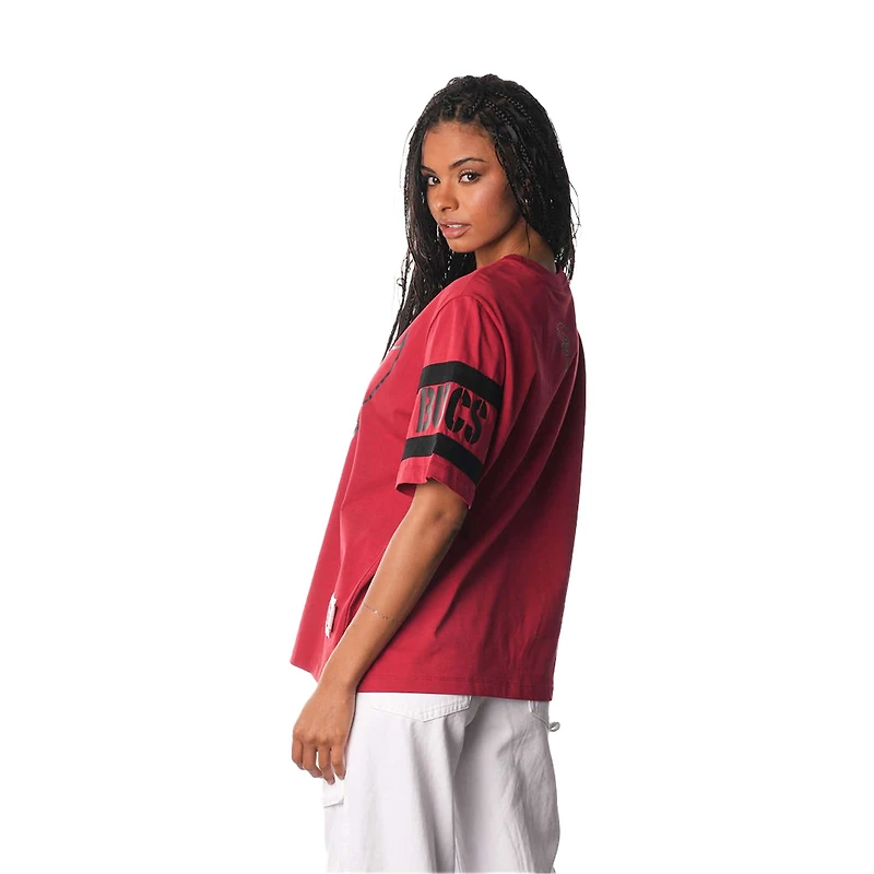 Women's The Wild Collective Red Tampa Bay Buccaneers Drop Shoulder T-Shirt