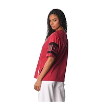 Women's The Wild Collective Red Tampa Bay Buccaneers Drop Shoulder T-Shirt