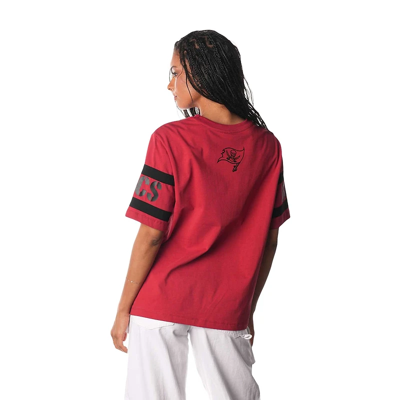 Women's The Wild Collective Red Tampa Bay Buccaneers Drop Shoulder T-Shirt
