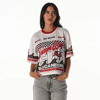 T-shirt court en maille blanc The Wild Collective pour femme des Tampa Bay Buccaneers