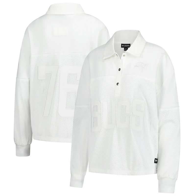 T-shirt blanc en maille technique mixte The Wild Collective pour femme des Buccaneers de Tampa Bay