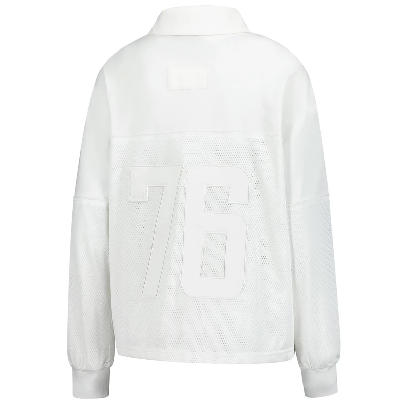 Women's The Wild Collective White Tampa Bay Buccaneers Mesh Mixed Media T-Shirt