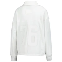 Women's The Wild Collective White Tampa Bay Buccaneers Mesh Mixed Media T-Shirt