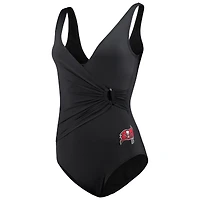 Maillot de bain une pièce Tommy Bahama noir Tampa Bay Buccaneers Pearl Clara pour femme