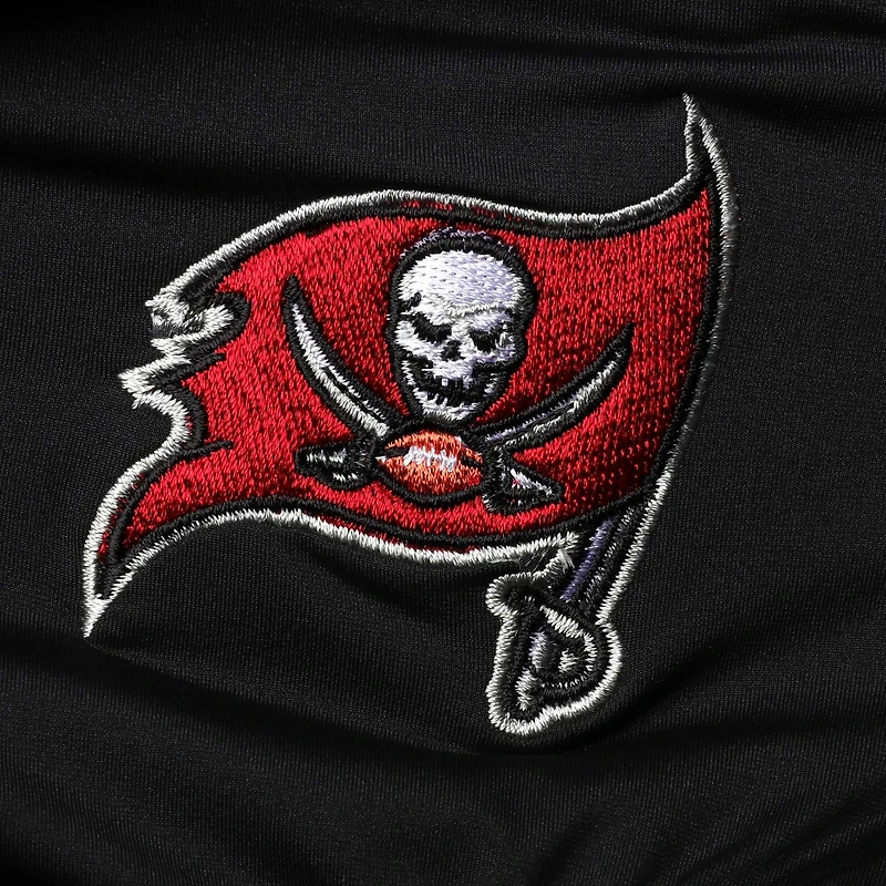 Women's Tommy Bahama Black Tampa Bay Buccaneers Pearl Clara Wrap One-Piece Swimsuit