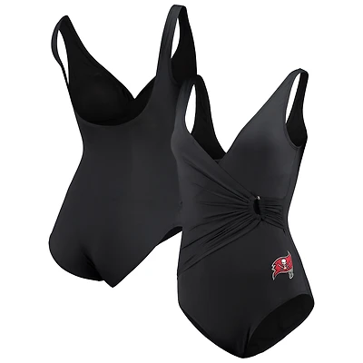 Maillot de bain une pièce Tommy Bahama noir Tampa Bay Buccaneers Pearl Clara pour femme
