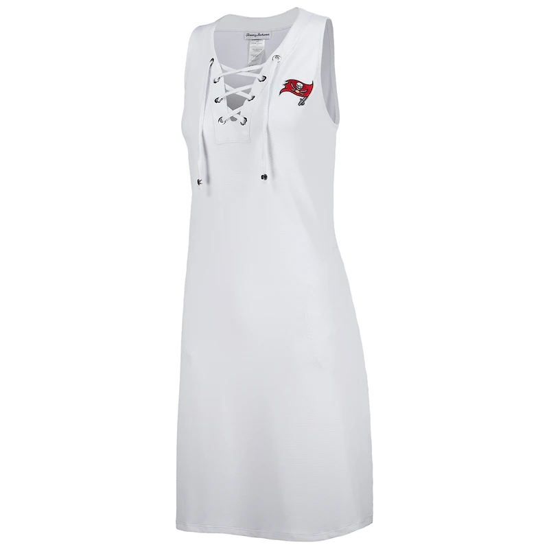 Women's Tommy Bahama White Tampa Bay Buccaneers Island Cays Lace-Up Dress