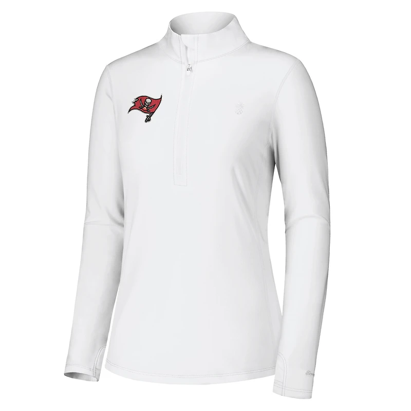 Women's Tommy Bahama White Tampa Bay Buccaneers Sport Playa Vista IslandZone Quarter-Zip Jacket
