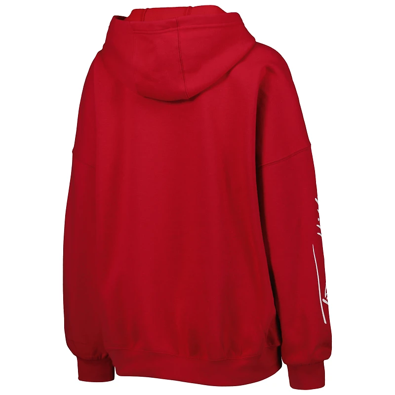 Sweat à capuche Tommy Hilfiger Tampa Bay Buccaneers Becca pour femme, rouge, épaules tombantes