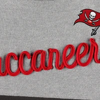 Sweat-shirt Touch Heather Grey/Red Tampa Bay Buccaneers Outfield Deep V-Back Waist Length Pullover pour femme