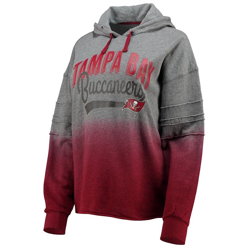 Chandail à capuchon Dip-Dye Superstar des Tampa Bay Buccaneers Touch gris chiné/rouge pour femme