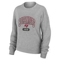 Ensemble de nuit pour femme WEAR by Erin Andrews Heather Gray Tampa Bay Buccaneers en tricot à manches longues et pantalon