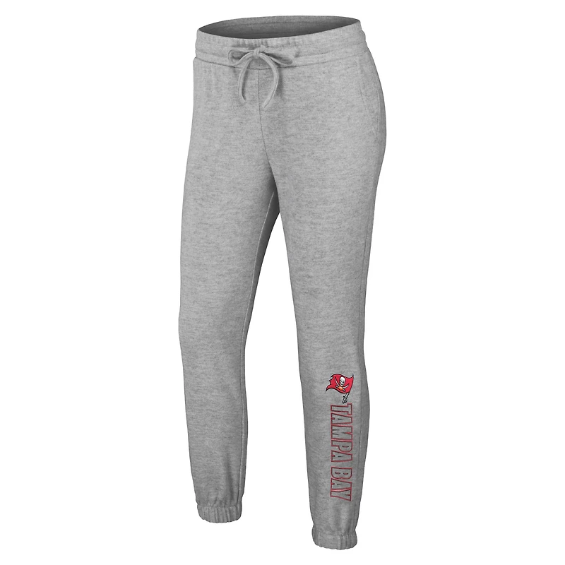Ensemble de nuit pour femme WEAR by Erin Andrews Heather Gray Tampa Bay Buccaneers en tricot à manches longues et pantalon