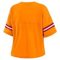 T-shirt à col en V blocs de couleurs orange Tampa Bay Buccaneers pour femme WEAR by Erin Andrews