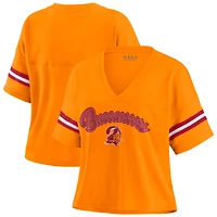 T-shirt à col en V blocs de couleurs orange Tampa Bay Buccaneers pour femme WEAR by Erin Andrews