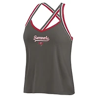 Débardeur à bretelles croisées en mélange de coton pour femme WEAR by Erin Andrews Pewter Tampa Bay Buccaneers