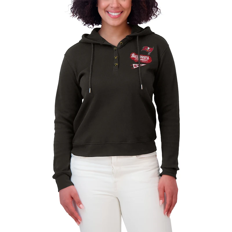Women's WEAR by Erin Andrews  Pewter Tampa Bay Buccaneers Plus Waffle Hoodie Pullover Top