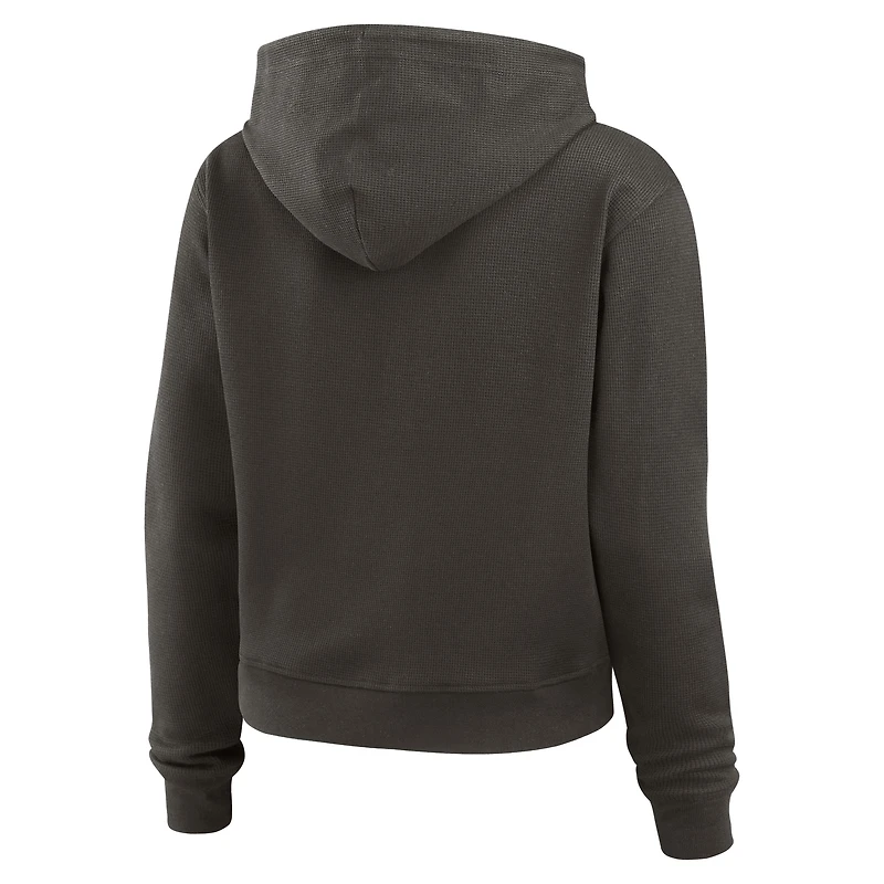 Women's WEAR by Erin Andrews Pewter Tampa Bay Buccaneers Waffle Hoodie Pullover Top