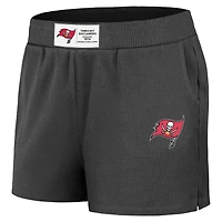 Ensemble de détente pour femme WEAR by Erin Andrews Pewter Tampa Bay Buccaneers avec t-shirt à manches longues et short en tricot gaufré