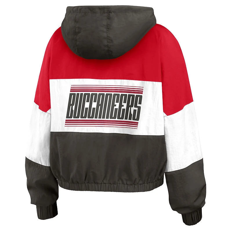 Veste coupe-vent entièrement zippée à blocs de couleurs rouge Tampa Bay Buccaneers pour femme WEAR by Erin Andrews