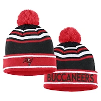 Women's WEAR by Erin Andrews Rouge Tampa Bay Buccaneers Bonnet en tricot à revers colorblock avec pompon et écharpe