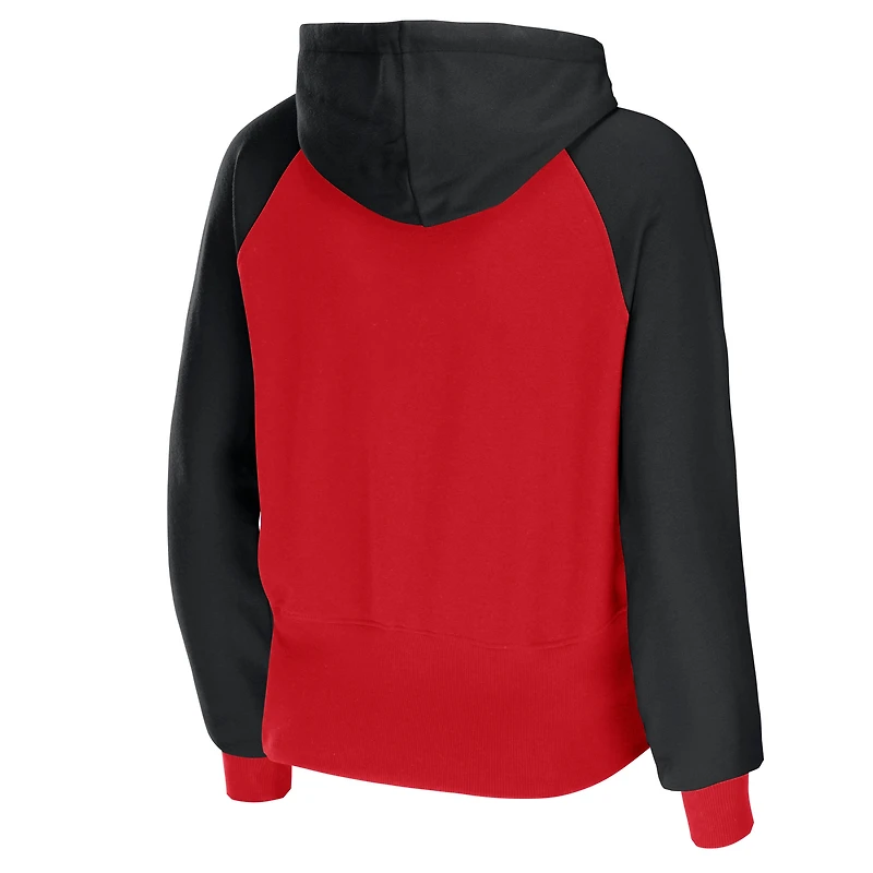 Sweat à capuche léger entièrement zippé colorblock rouge Tampa Bay Buccaneers pour femme WEAR by Erin Andrews