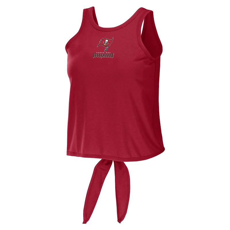 WEAR by Erin Andrews Débardeur rouge à nouer dans le dos ouvert des Buccaneers de Tampa Bay pour femmes