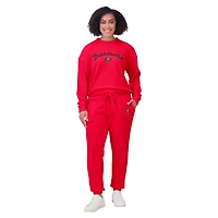 Ensemble de détente pour femme WEAR by Erin Andrews Red Tampa Bay Buccaneers en tricot tri-blend à manches longues et pantalon grande taille
