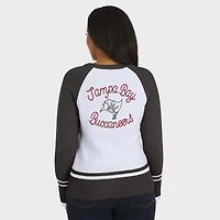Pull raglan colorblock blanc/étain des Tampa Bay Buccaneers pour femme WEAR by Erin Andrews