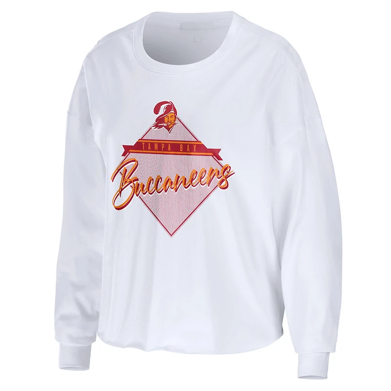 T-shirt court à manches longues blanc Tampa Bay Buccaneers pour femme WEAR by Erin Andrews