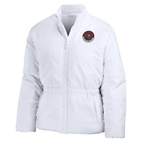 WEAR by Erin Andrews - Doudoune blanche à fermeture éclair intégrale Packaway des Buccaneers de Tampa Bay pour femmes