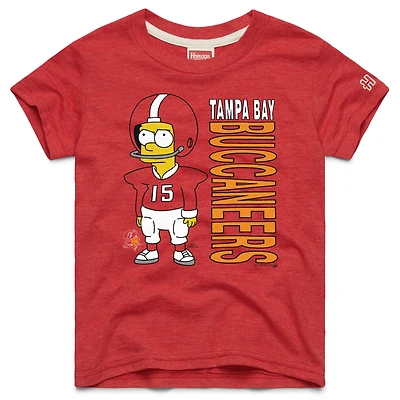Youth Homage x The Simpsons Red Tampa Bay Buccaneers Tri-Blend T-Shirt