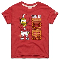 Youth Homage x The Simpsons Red Tampa Bay Buccaneers Tri-Blend T-Shirt
