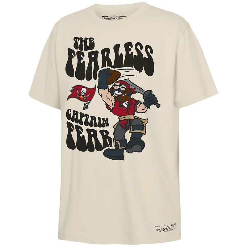 Youth Mitchell & Ness Cream Tampa Bay Buccaneers Captain Fear Mascot T-Shirt