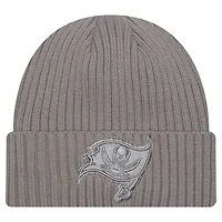 Bonnet en tricot à revers pour jeunes New Era gris chiné Tampa Bay Buccaneers Color Pack