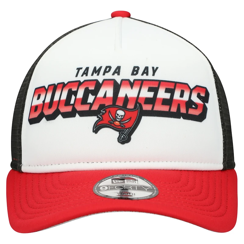 Youth New Era  White/Red Tampa Bay Buccaneers Streak 9FORTY A-Frame Adjustable Hat