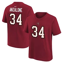 T-shirt Nike pour enfant Alex Anzalone rouge des Buccaneers de Tampa Bay, nom et numéro