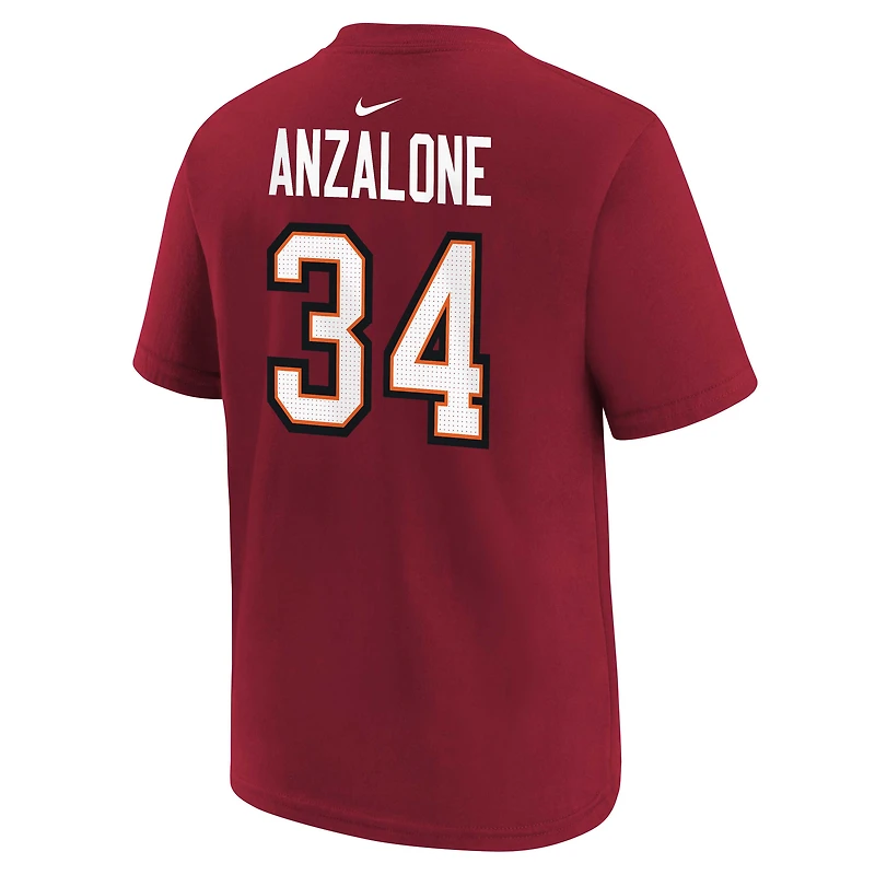 Youth Nike Alex Anzalone Red Tampa Bay Buccaneers Name & Number T-Shirt