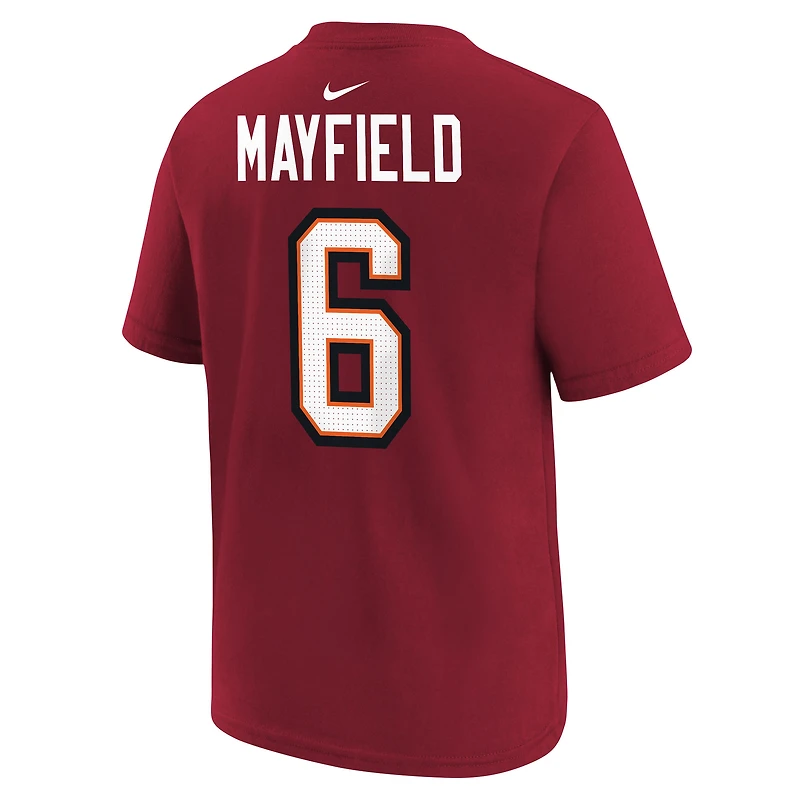 Youth Nike Baker Mayfield Red Tampa Bay Buccaneers Player Name & Number T-Shirt