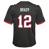 Maillot de match alternatif des Buccaneers Tampa Bay Nike Tom Brady en étain pour jeunes
