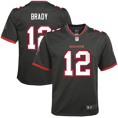 Maillot de match alternatif des Buccaneers Tampa Bay Nike Tom Brady en étain pour jeunes
