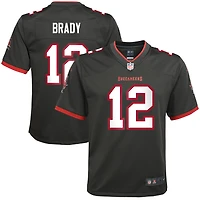 Maillot de match alternatif des Buccaneers Tampa Bay Nike Tom Brady en étain pour jeunes