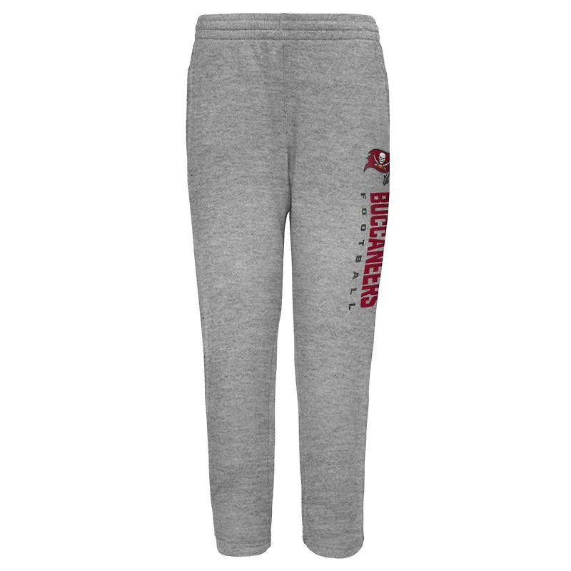 Pantalon de survêtement en polaire Youth Outerstuff Heather Gray Tampa Bay Buccaneers Run Hard