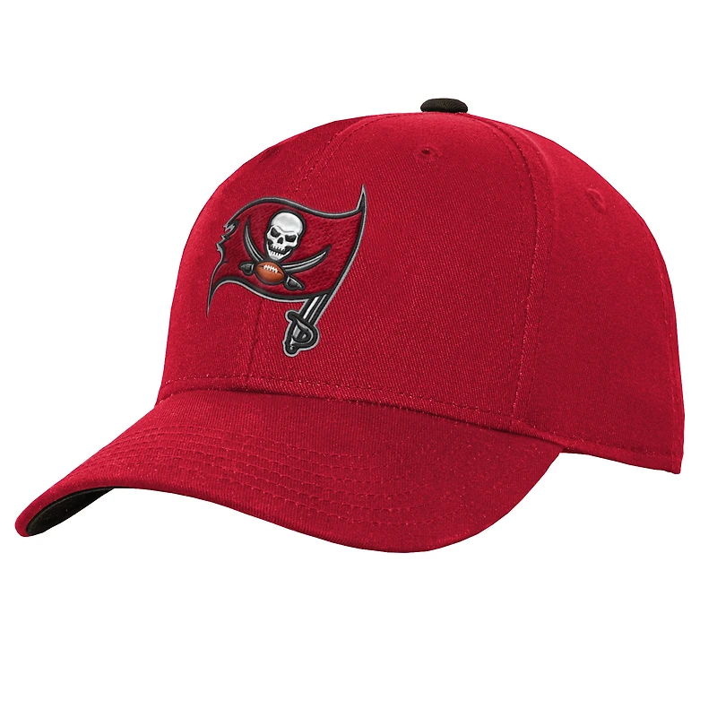 Casquette ajustable pré-courbée rouge des Buccaneers de Tampa Bay pour jeunes Outerstuff