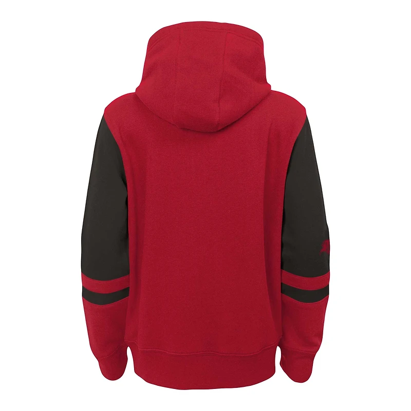 Youth Red Tampa Bay Buccaneers Stadium Colorblock Full-Zip Hoodie