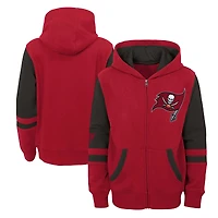 Youth Red Tampa Bay Buccaneers Stadium Colorblock Full-Zip Hoodie