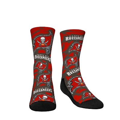 Youth Rock Em Socks Tampa Bay Buccaneers Allover Logo & Paint Crew Socks