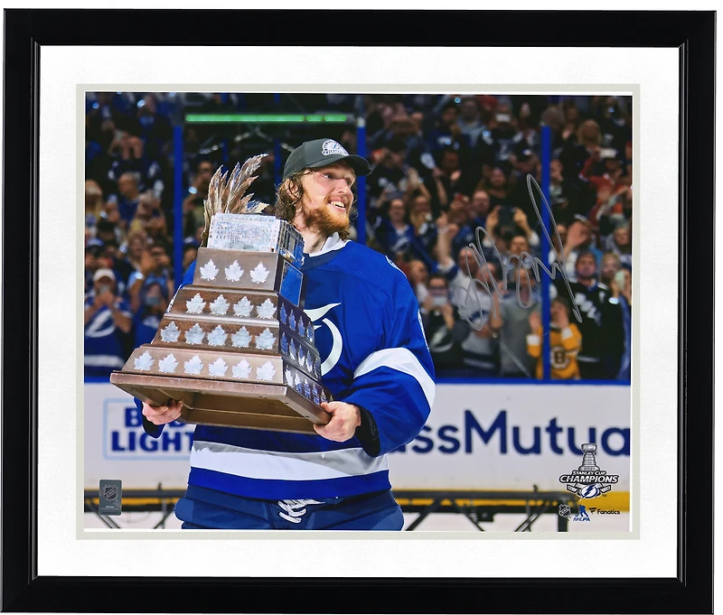 Andrei Vasilevskiy Tampa Bay Lightning Autographed 2021 Stanley Cup Champions 16" x 20" Raising Conn Smythe Photograph