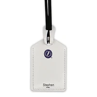 Étiquette de bagage en cuir personnalisée Tampa Bay Lightning bleue